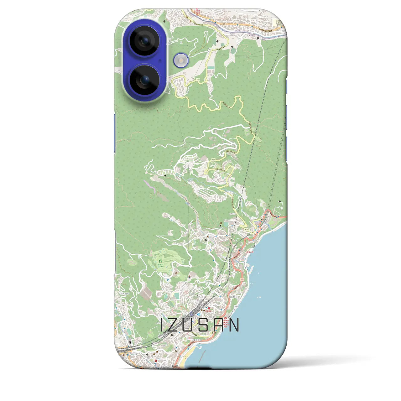 【伊豆山(静岡県)】地図柄iPhoneケース(バックカバータイプ)ナチュラル・iPhone 16 Pro Max 用