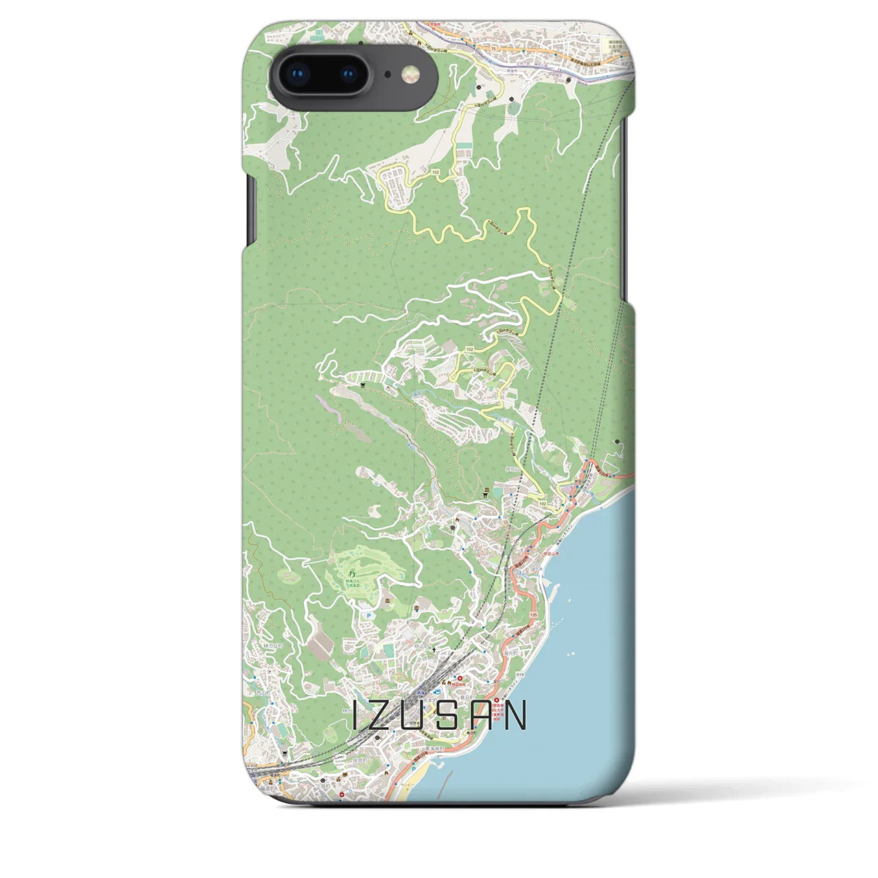 【伊豆山(静岡県)】地図柄iPhoneケース(バックカバータイプ)