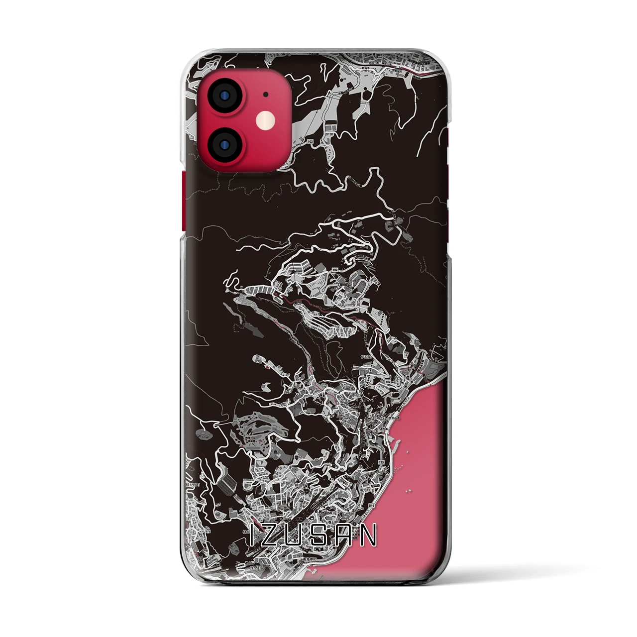 【伊豆山(静岡県)】地図柄iPhoneケース(クリアタイプ)