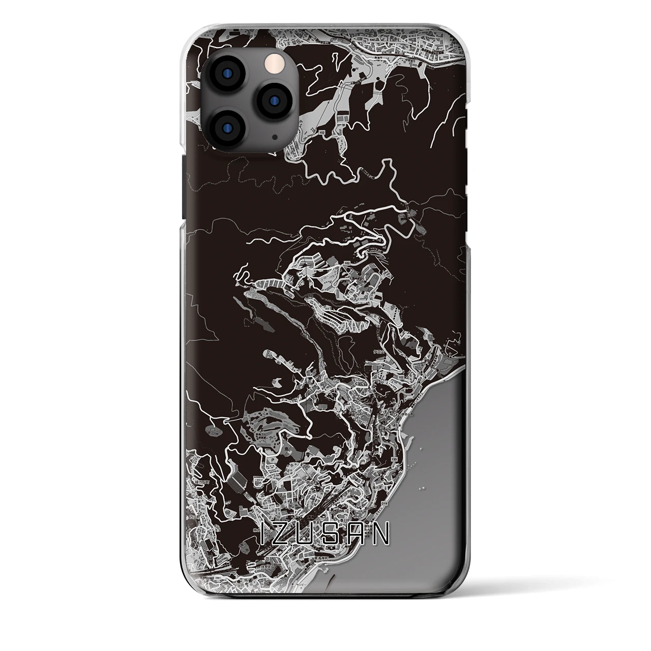 【伊豆山(静岡県)】地図柄iPhoneケース(クリアタイプ)