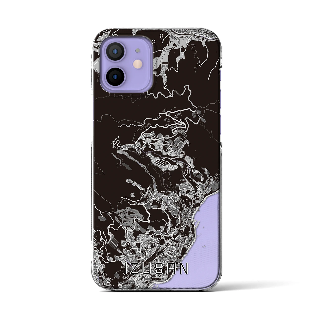 【伊豆山(静岡県)】地図柄iPhoneケース(クリアタイプ)