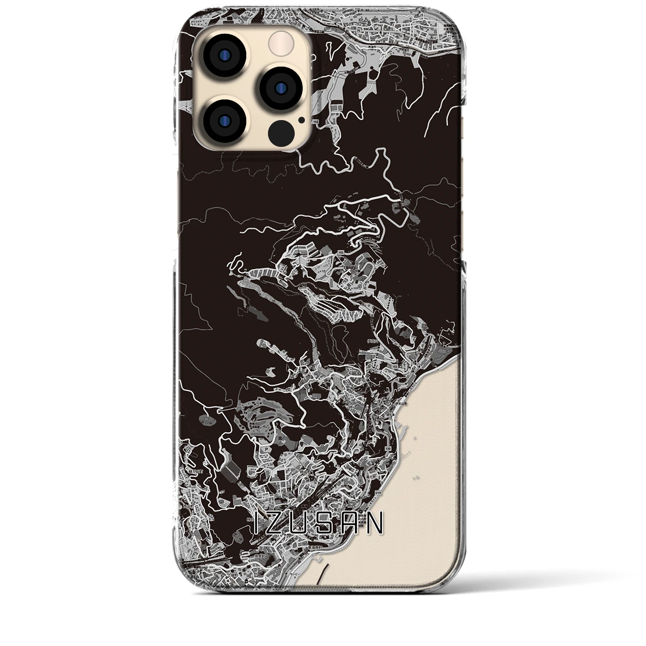 【伊豆山(静岡県)】地図柄iPhoneケース(クリアタイプ)