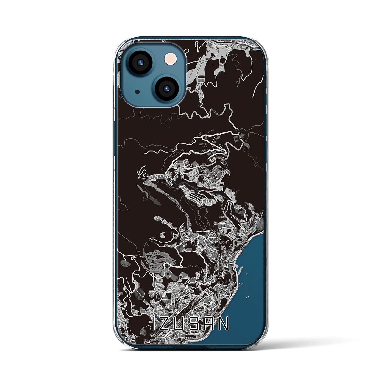 【伊豆山(静岡県)】地図柄iPhoneケース(クリアタイプ)