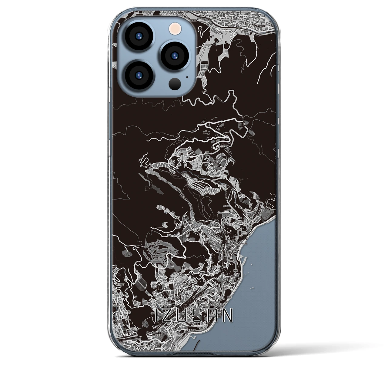 【伊豆山(静岡県)】地図柄iPhoneケース(クリアタイプ)