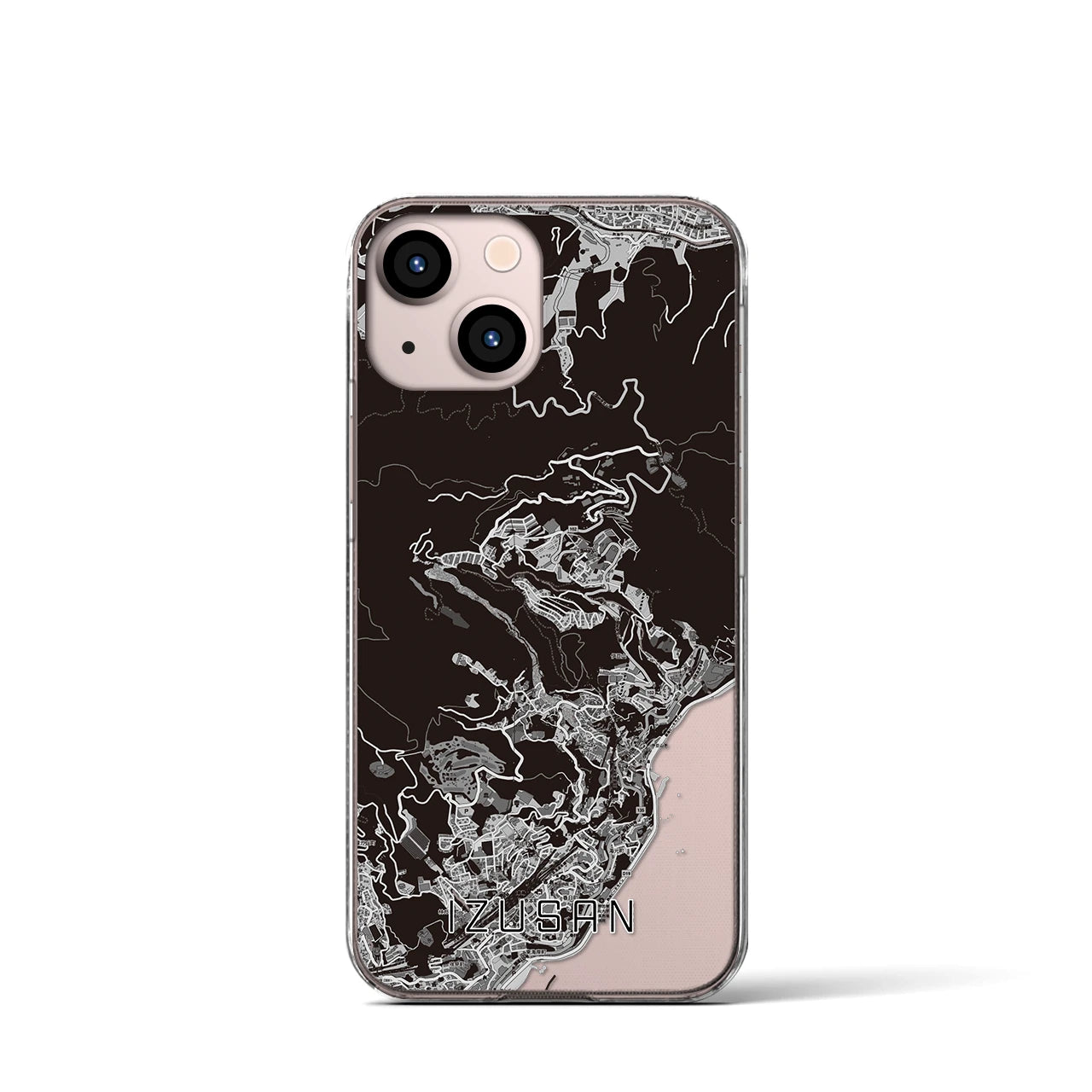 【伊豆山(静岡県)】地図柄iPhoneケース(クリアタイプ)