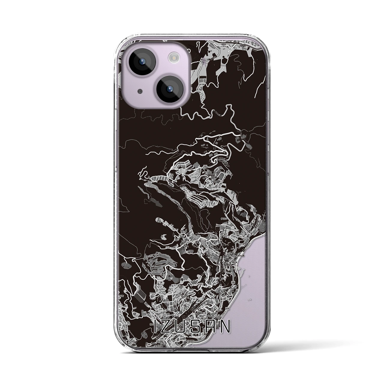 【伊豆山(静岡県)】地図柄iPhoneケース(クリアタイプ)