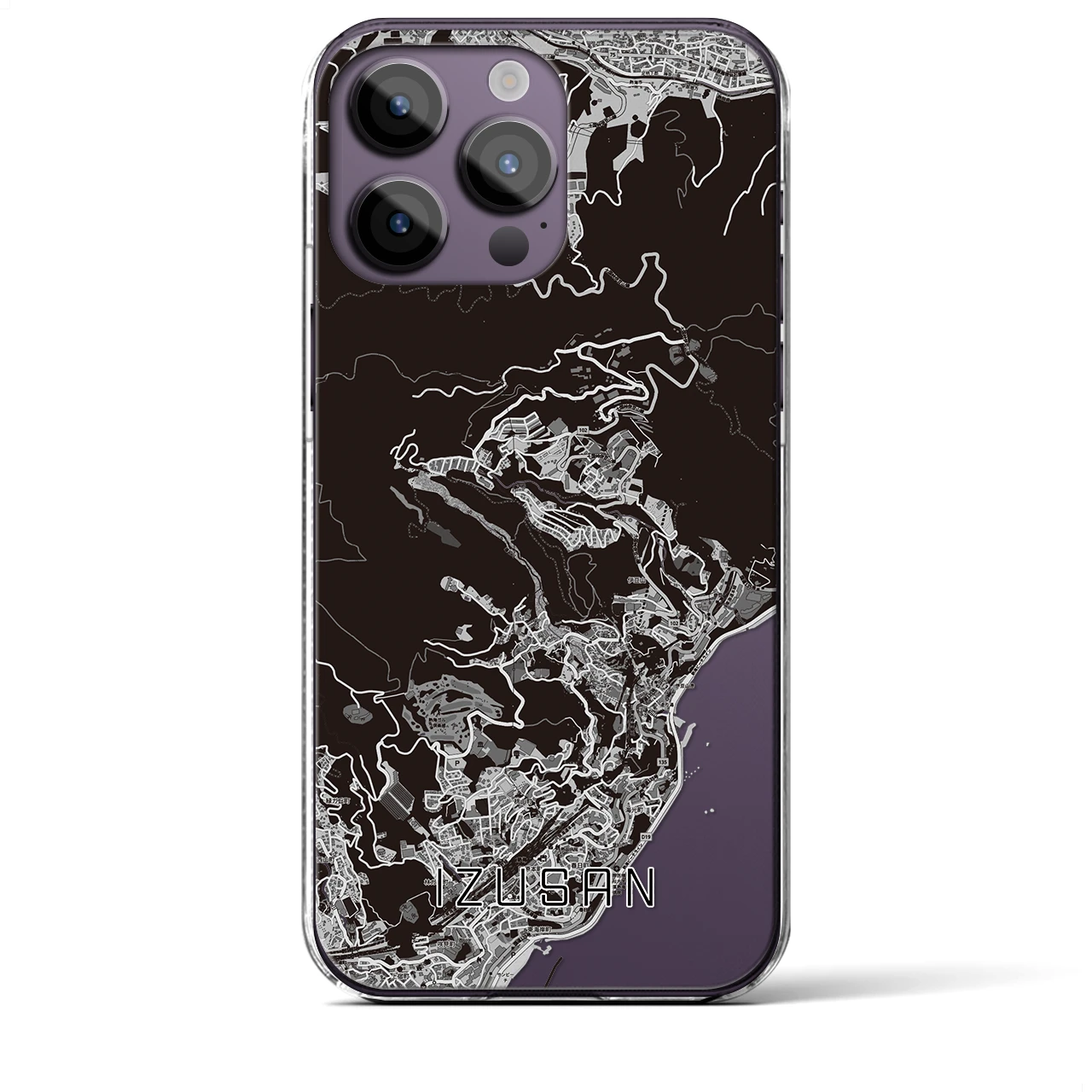 【伊豆山(静岡県)】地図柄iPhoneケース(クリアタイプ)