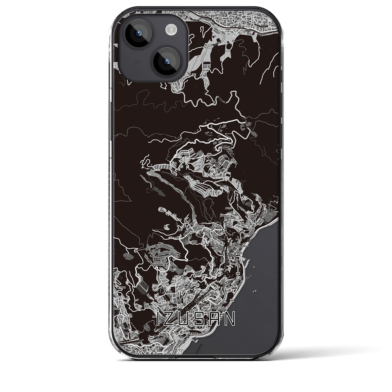 【伊豆山(静岡県)】地図柄iPhoneケース(クリアタイプ)