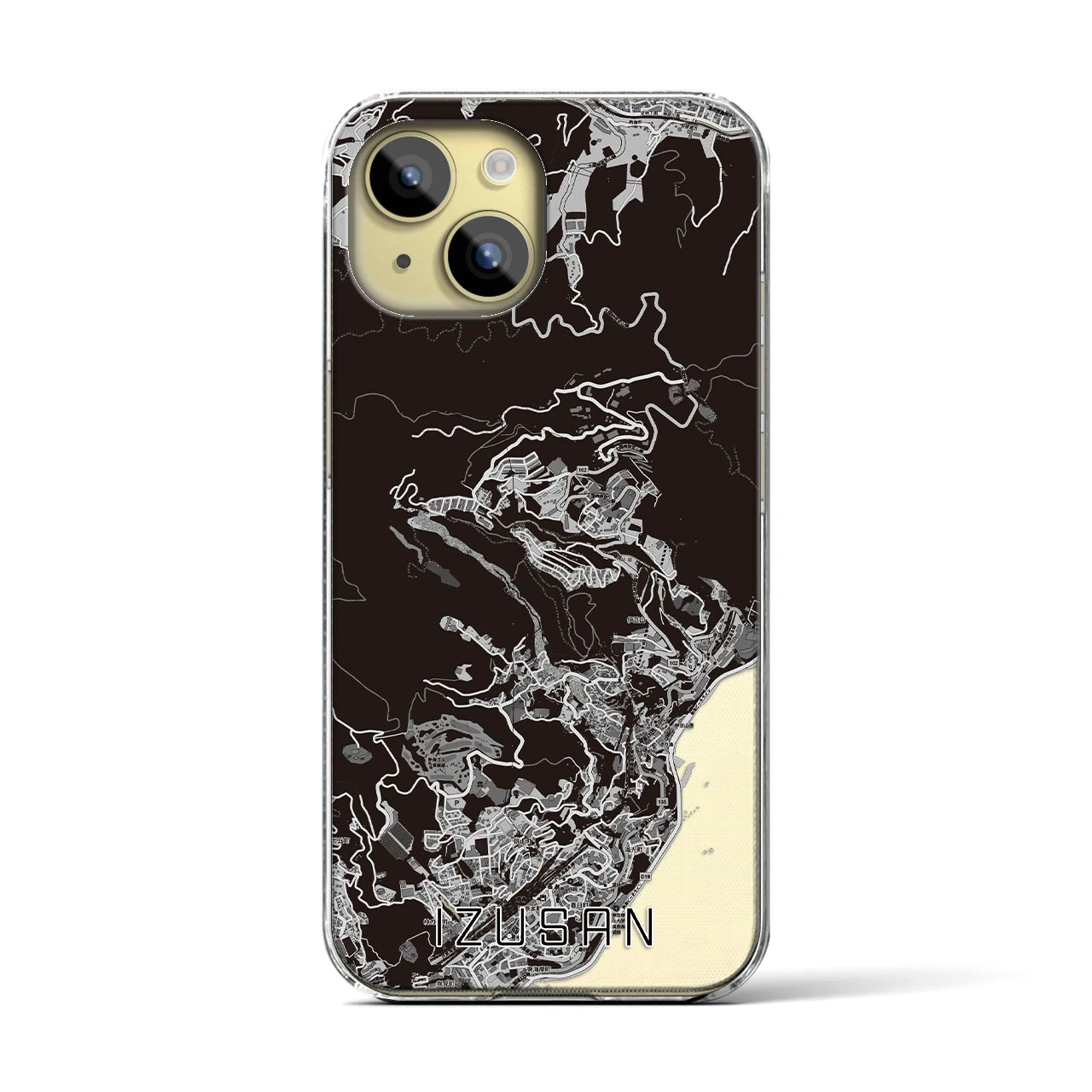 【伊豆山(静岡県)】地図柄iPhoneケース(クリアタイプ)