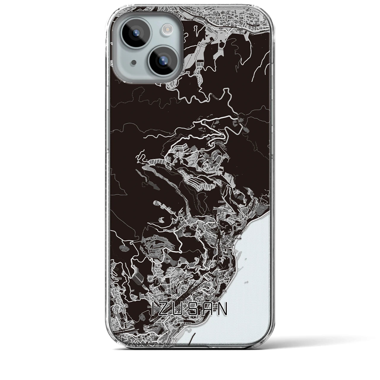 【伊豆山(静岡県)】地図柄iPhoneケース(クリアタイプ)