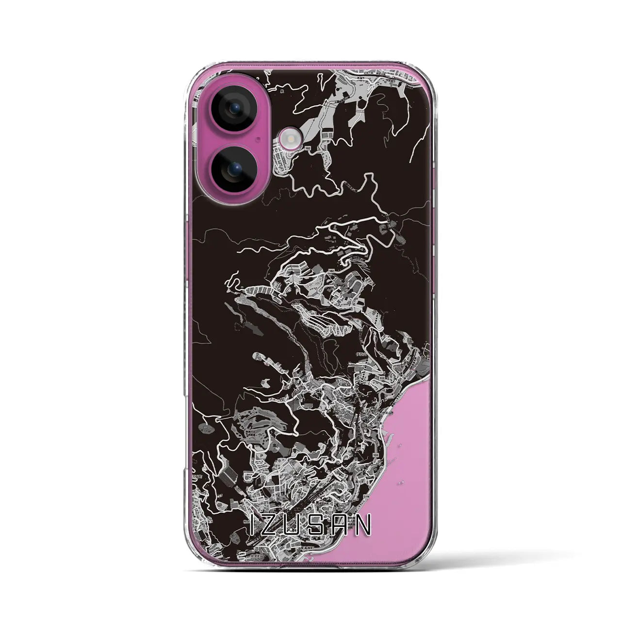 【伊豆山(静岡県)】地図柄iPhoneケース(クリアタイプ)