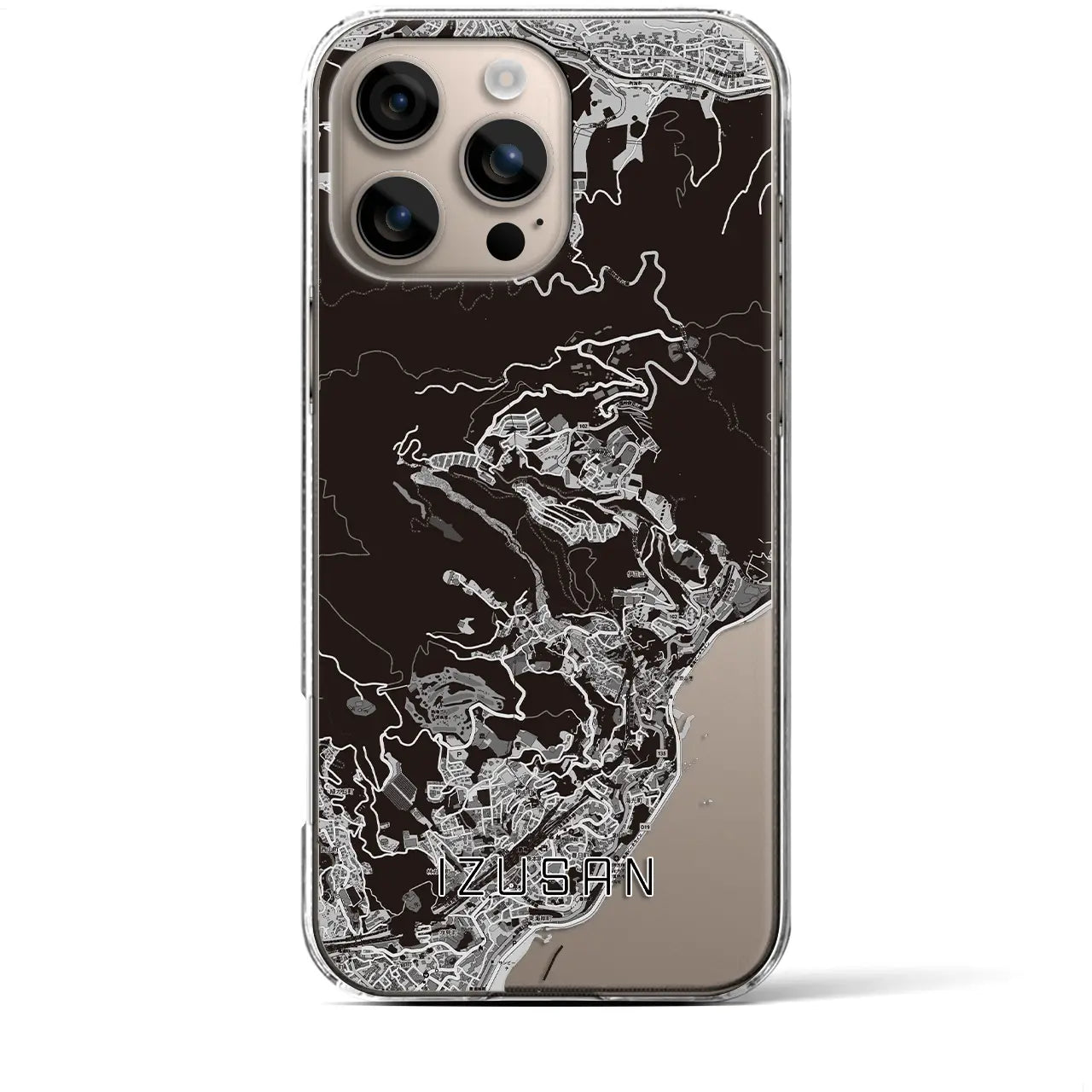 【伊豆山(静岡県)】地図柄iPhoneケース(クリアタイプ)