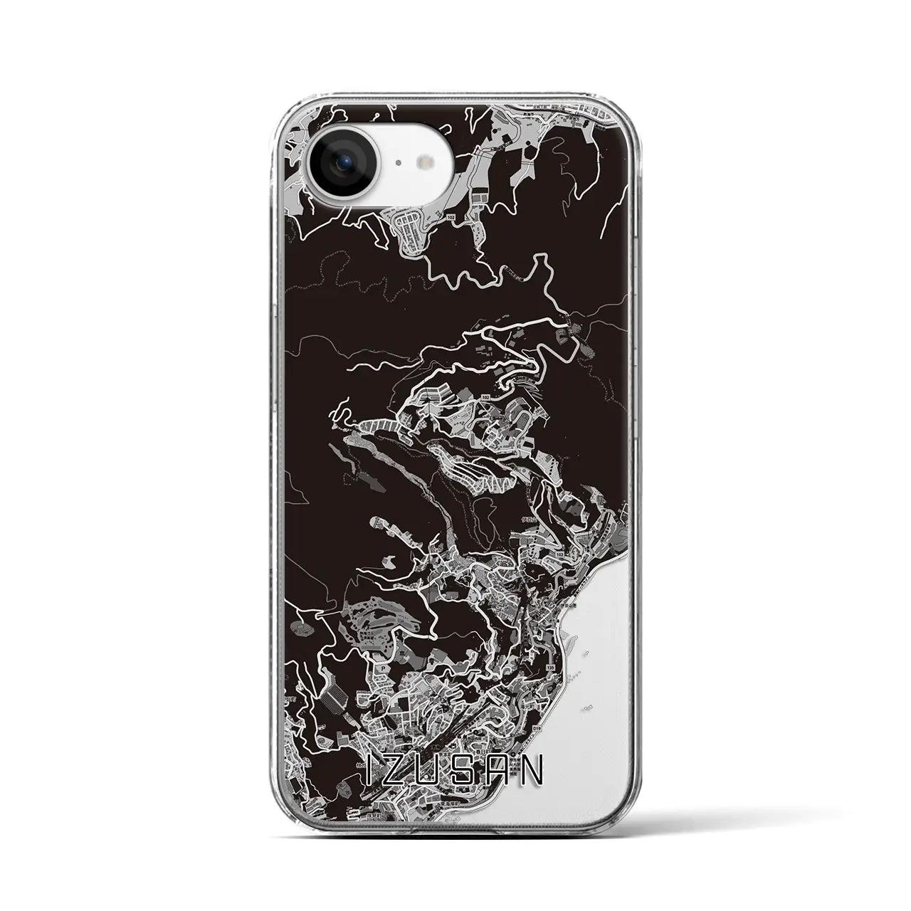 【伊豆山(静岡県)】地図柄iPhoneケース(クリアタイプ)