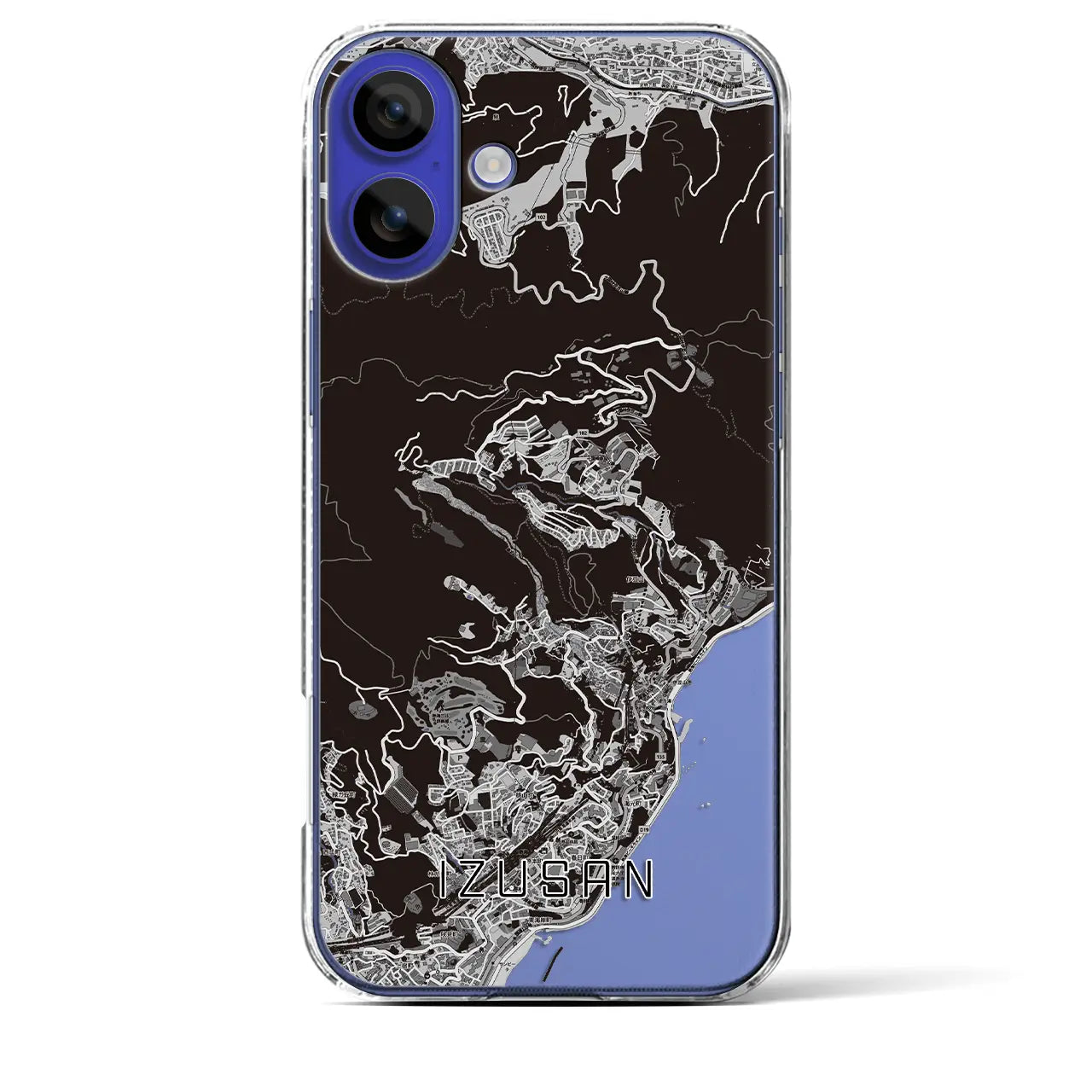 【伊豆山(静岡県)】地図柄iPhoneケース(クリアタイプ)