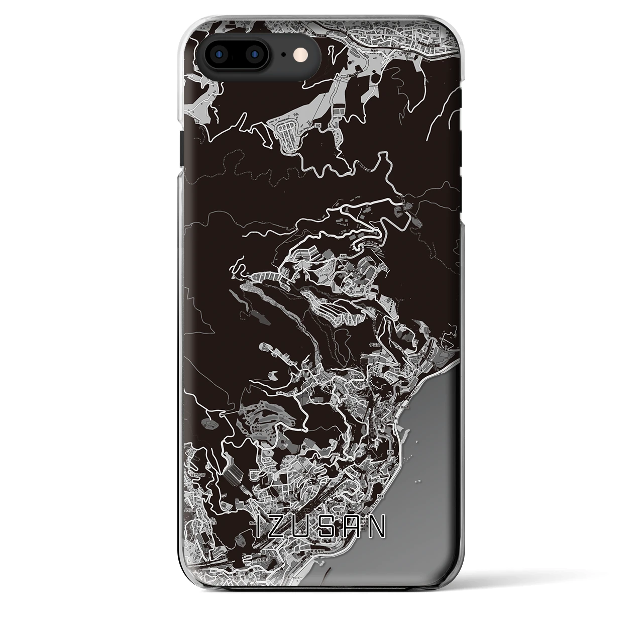 【伊豆山(静岡県)】地図柄iPhoneケース(クリアタイプ)