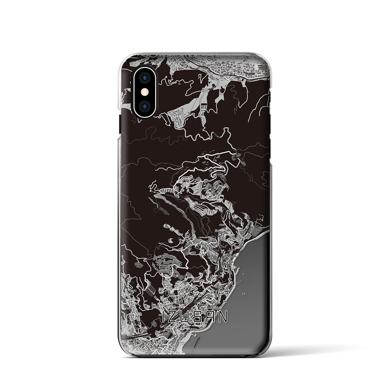 【伊豆山(静岡県)】地図柄iPhoneケース(クリアタイプ)