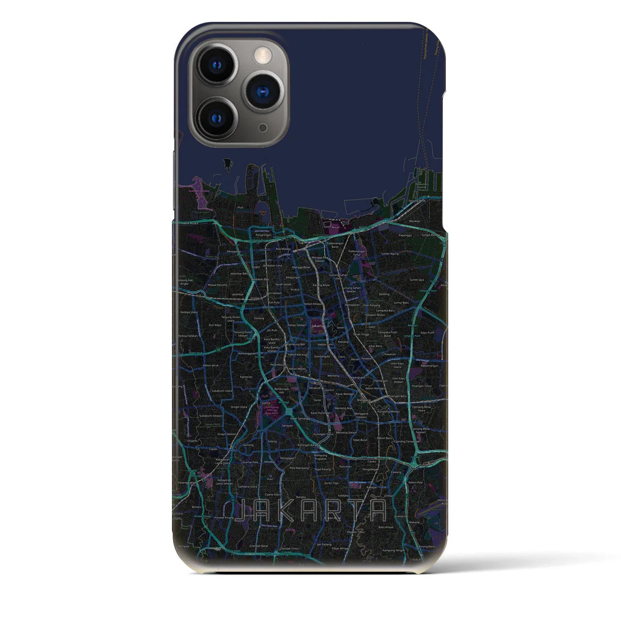 【ジャカルタ(インドネシア)】地図柄iPhoneケース(バックカバータイプ)