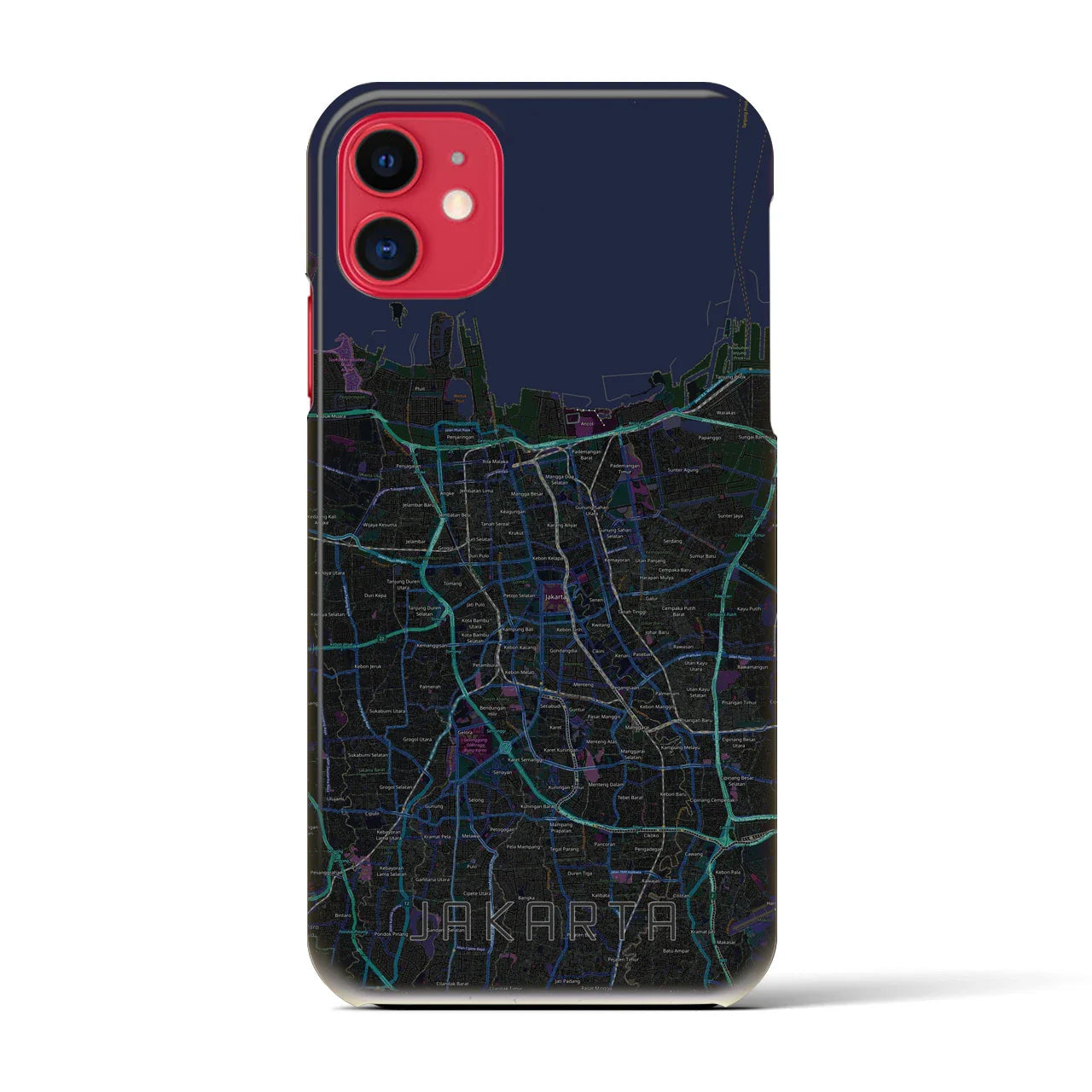 【ジャカルタ(インドネシア)】地図柄iPhoneケース(バックカバータイプ)
