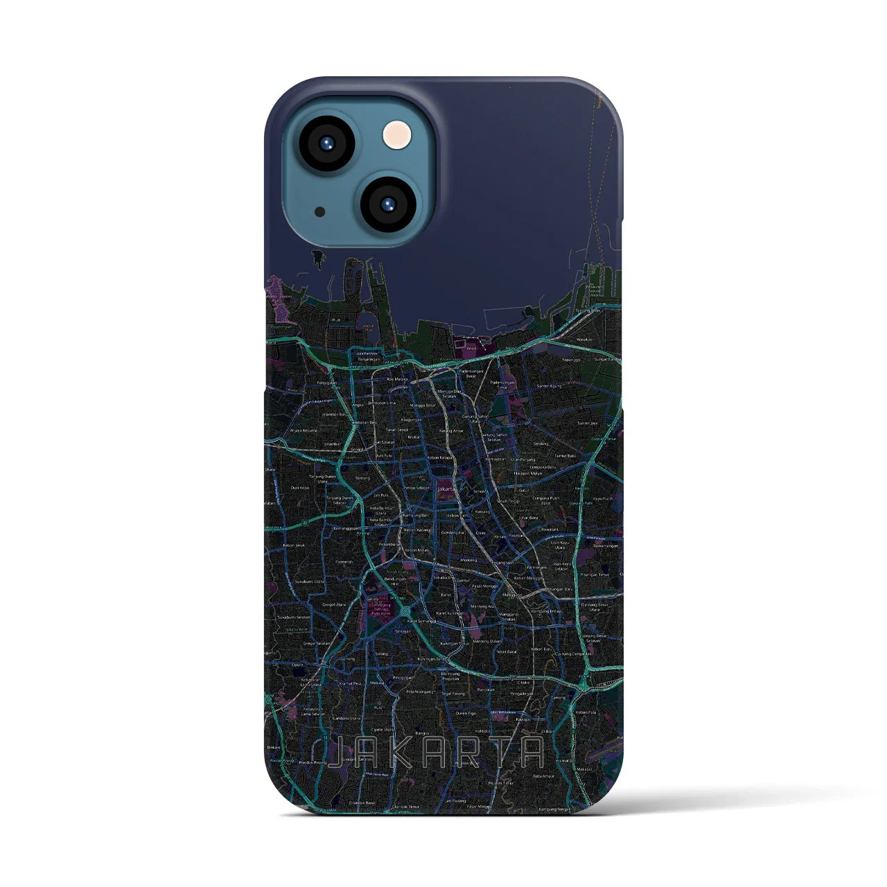 【ジャカルタ(インドネシア)】地図柄iPhoneケース(バックカバータイプ)