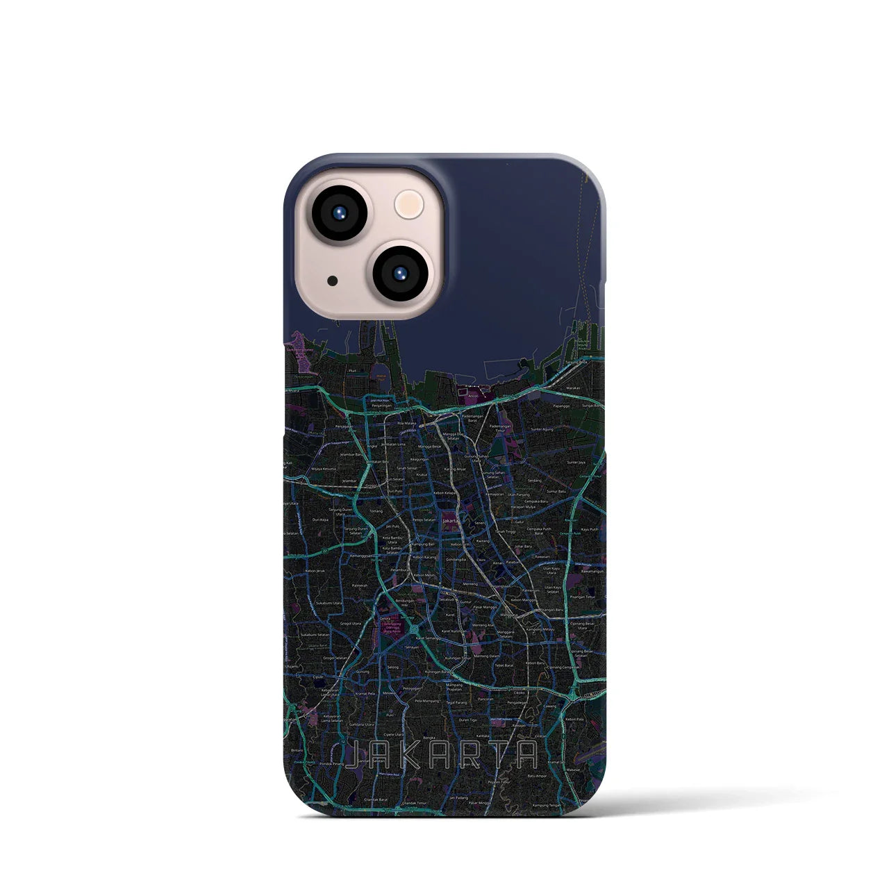 【ジャカルタ(インドネシア)】地図柄iPhoneケース(バックカバータイプ)