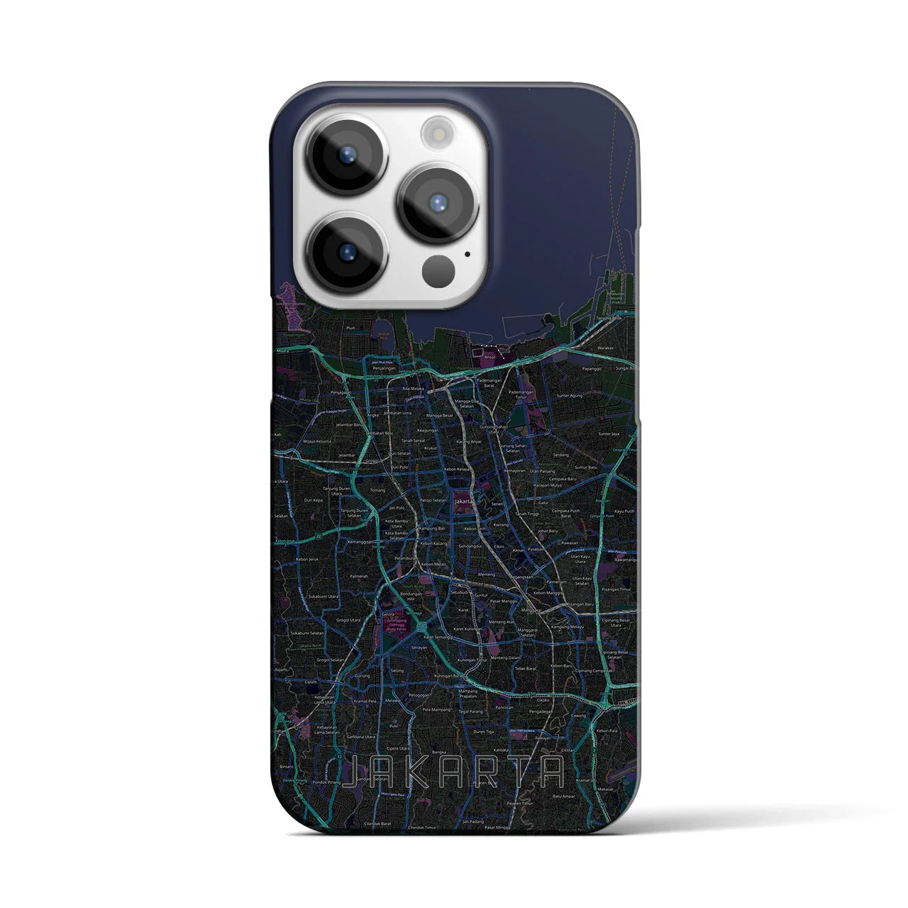 【ジャカルタ(インドネシア)】地図柄iPhoneケース(バックカバータイプ)