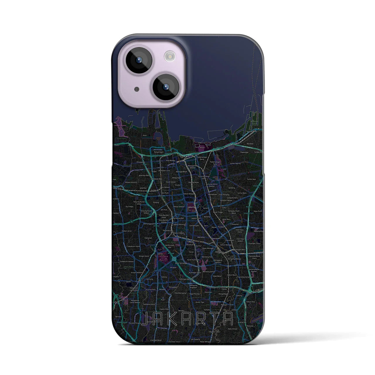 【ジャカルタ(インドネシア)】地図柄iPhoneケース(バックカバータイプ)