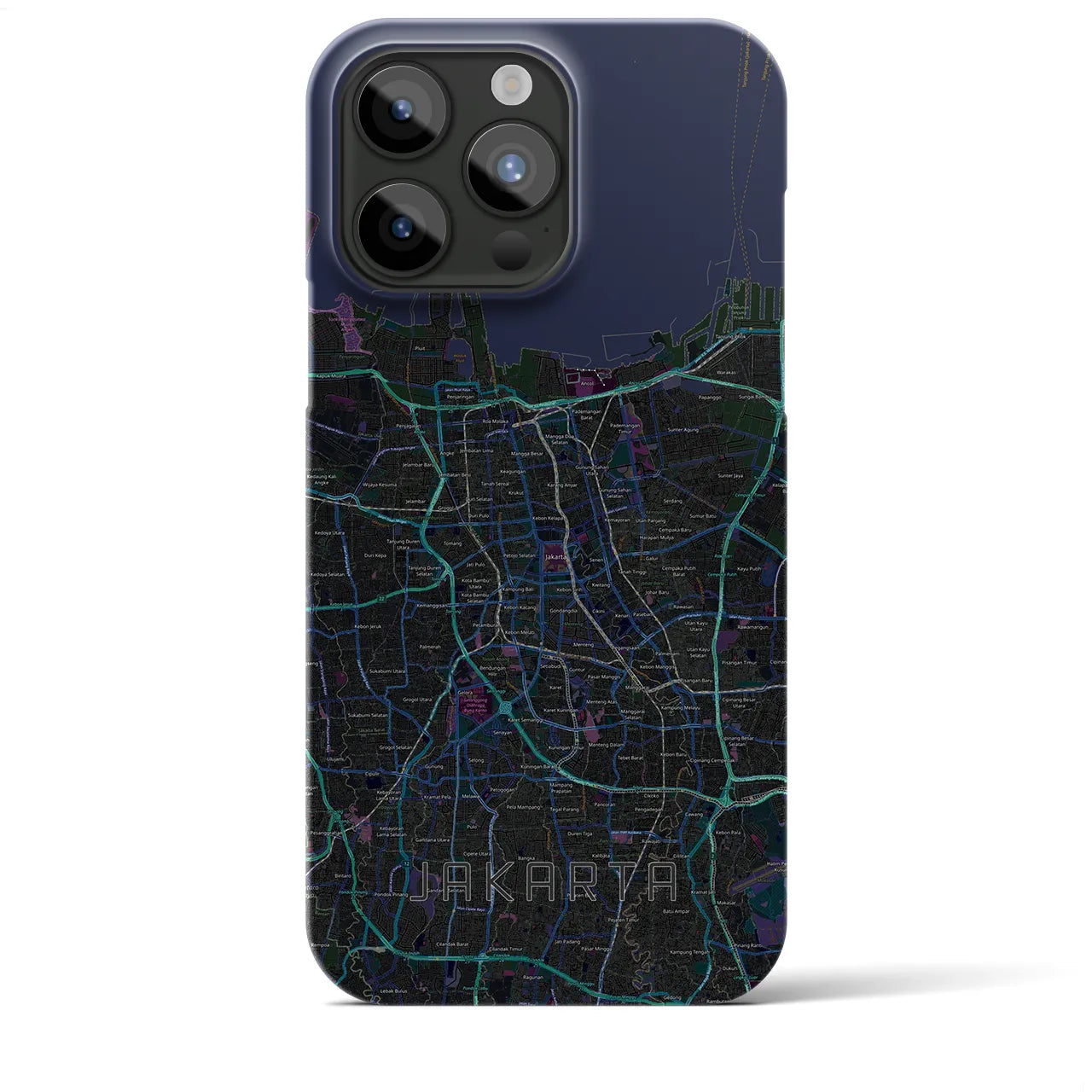 【ジャカルタ(インドネシア)】地図柄iPhoneケース(バックカバータイプ)