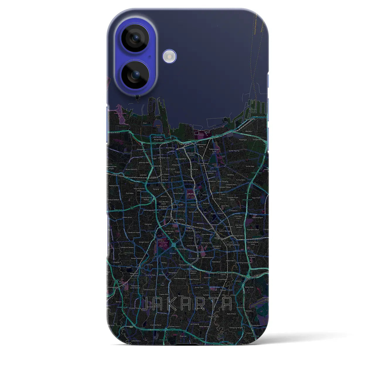 【ジャカルタ(インドネシア)】地図柄iPhoneケース(バックカバータイプ)