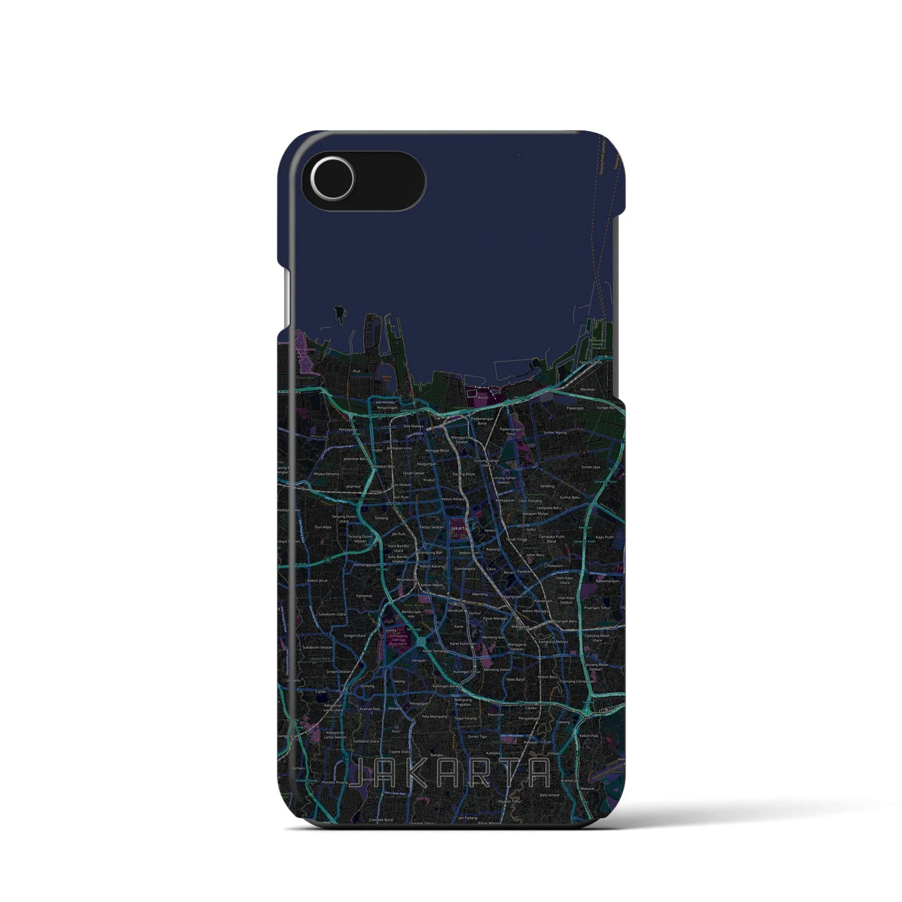 【ジャカルタ(インドネシア)】地図柄iPhoneケース(バックカバータイプ)