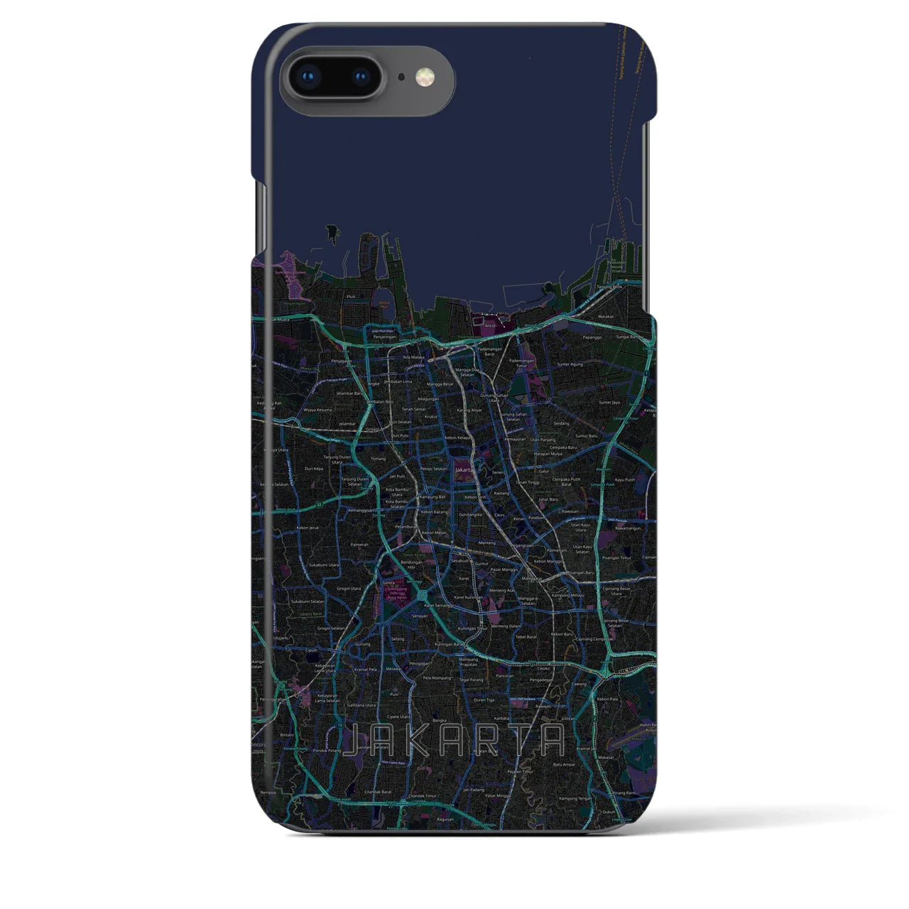 【ジャカルタ(インドネシア)】地図柄iPhoneケース(バックカバータイプ)