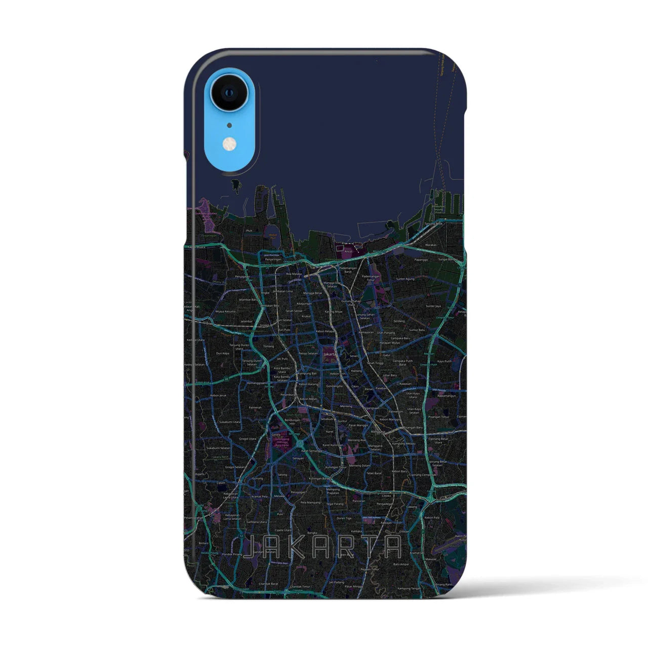 【ジャカルタ(インドネシア)】地図柄iPhoneケース(バックカバータイプ)