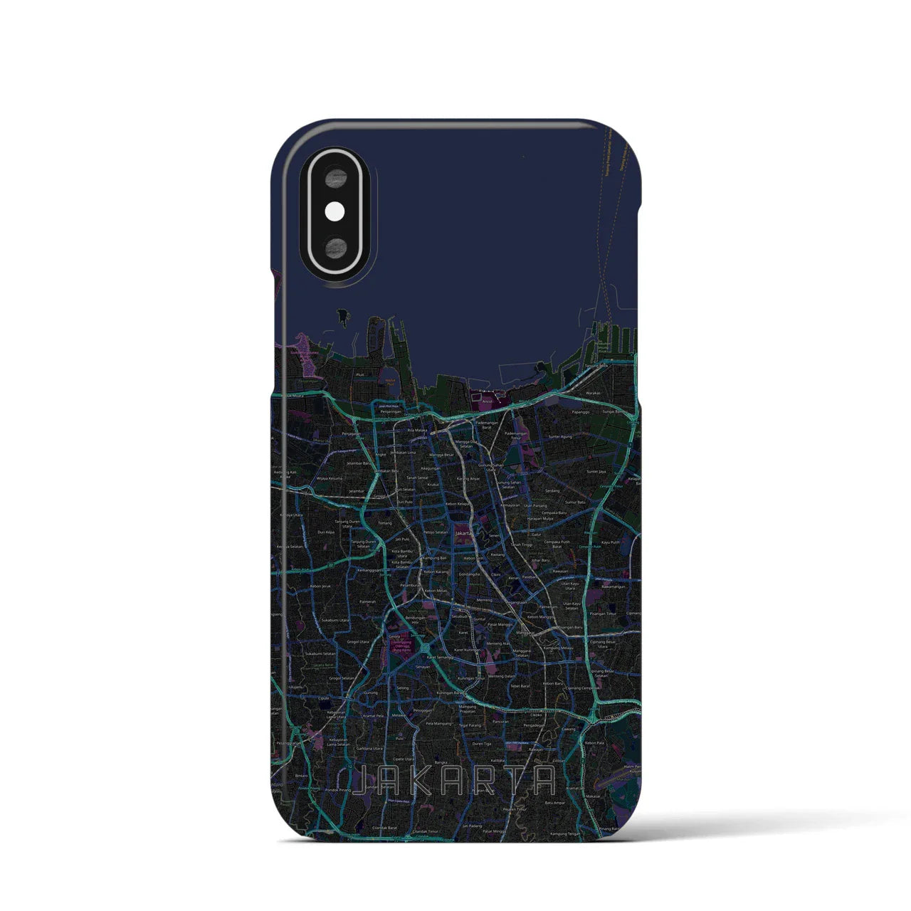 【ジャカルタ(インドネシア)】地図柄iPhoneケース(バックカバータイプ)