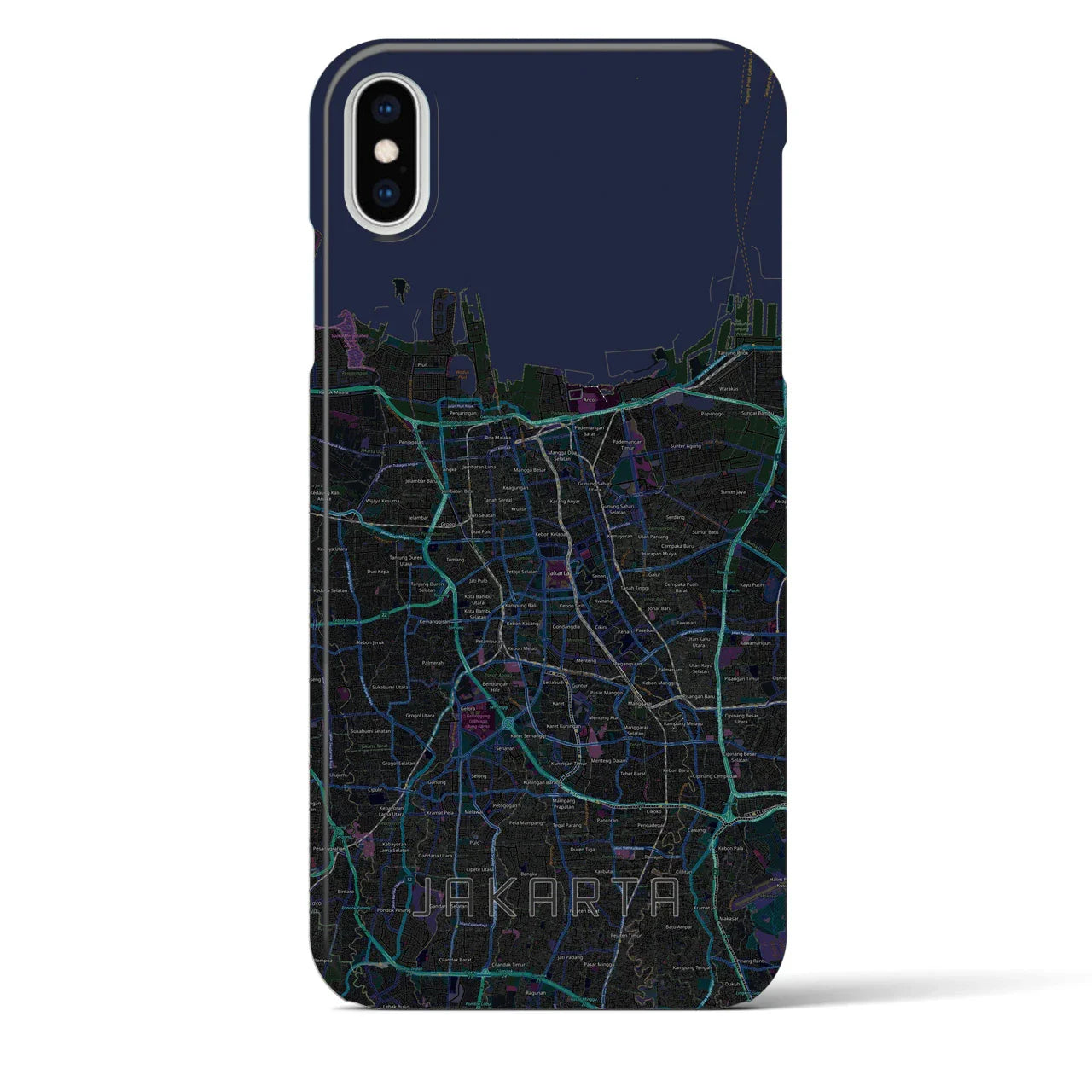 【ジャカルタ(インドネシア)】地図柄iPhoneケース(バックカバータイプ)