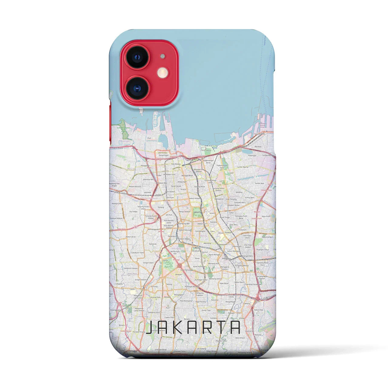 【ジャカルタ(インドネシア)】地図柄iPhoneケース(バックカバータイプ)