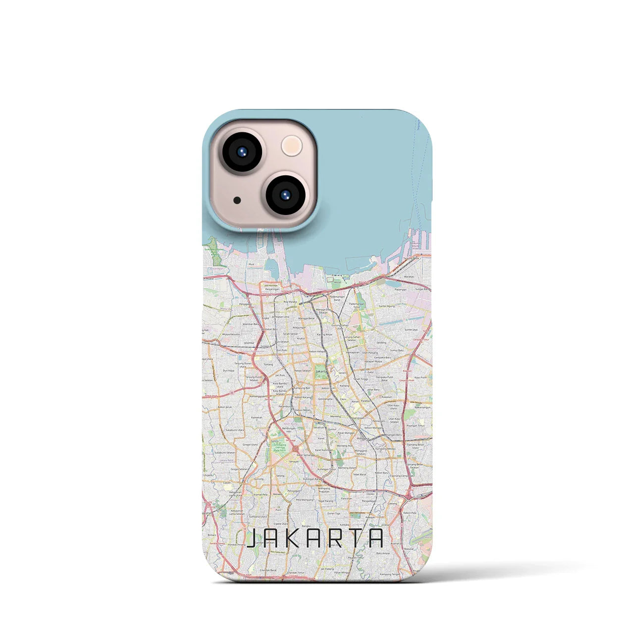 【ジャカルタ(インドネシア)】地図柄iPhoneケース(バックカバータイプ)