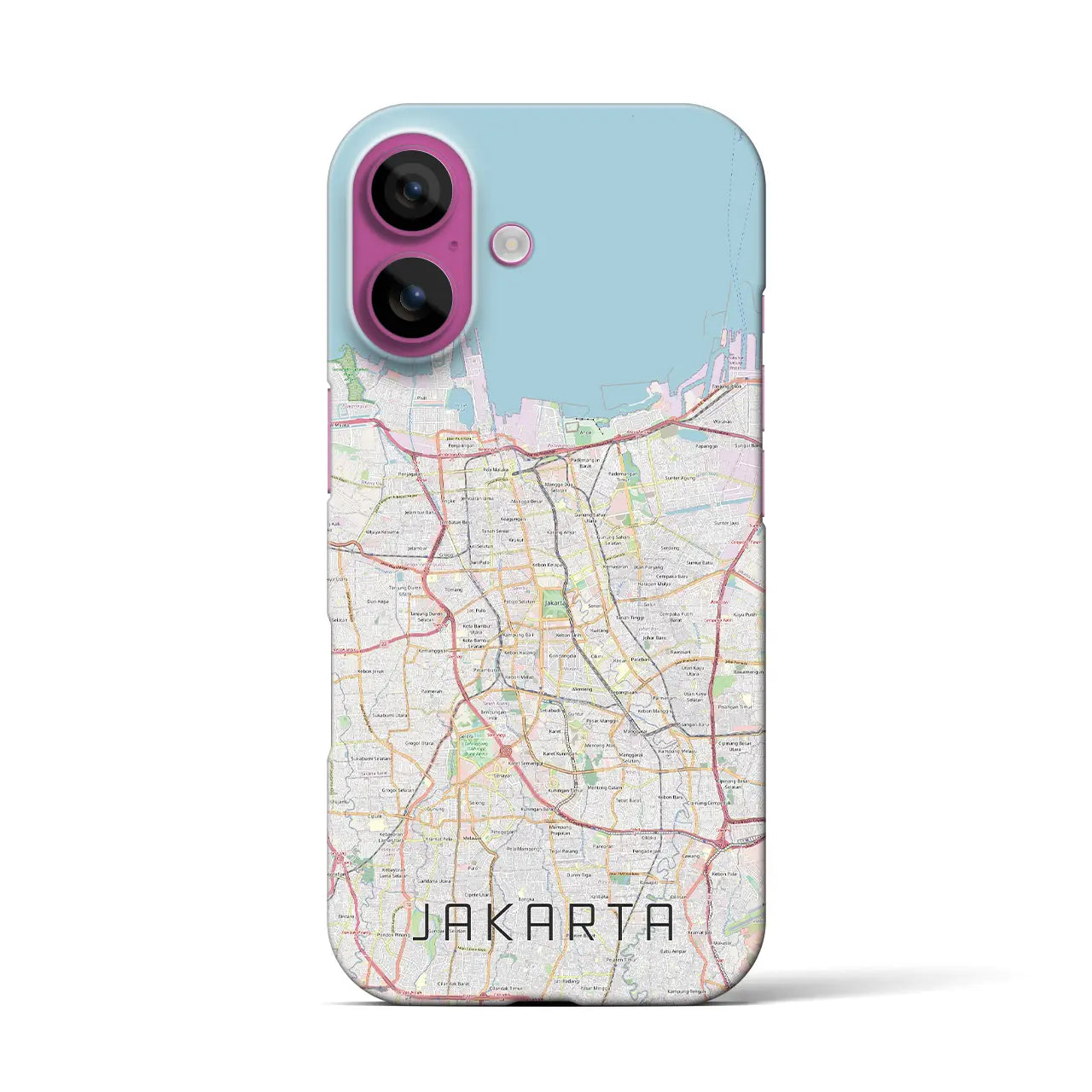 【ジャカルタ(インドネシア)】地図柄iPhoneケース(バックカバータイプ)