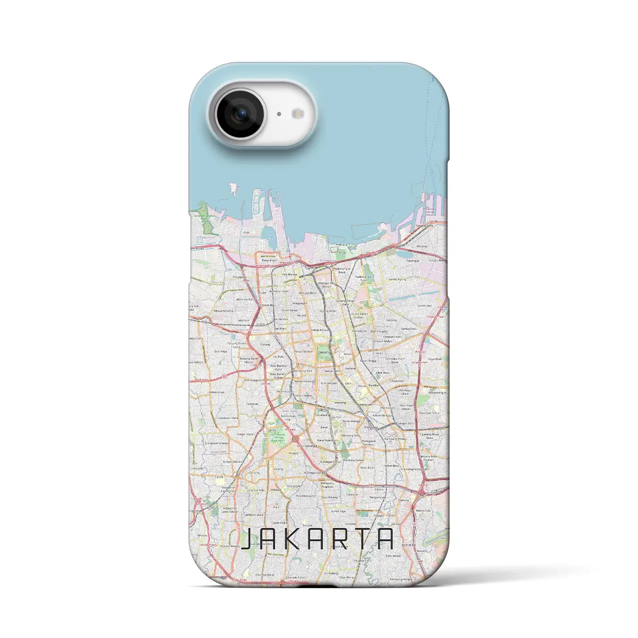 【ジャカルタ(インドネシア)】地図柄iPhoneケース(バックカバータイプ)