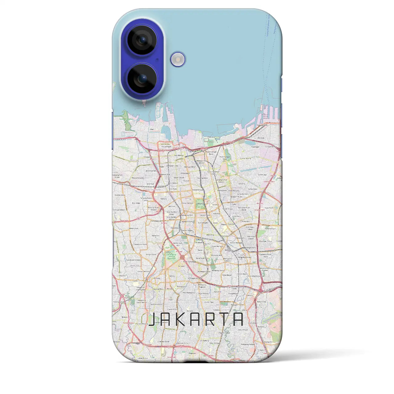 【ジャカルタ(インドネシア)】地図柄iPhoneケース(バックカバータイプ)ナチュラル・iPhone 16 Pro Max 用