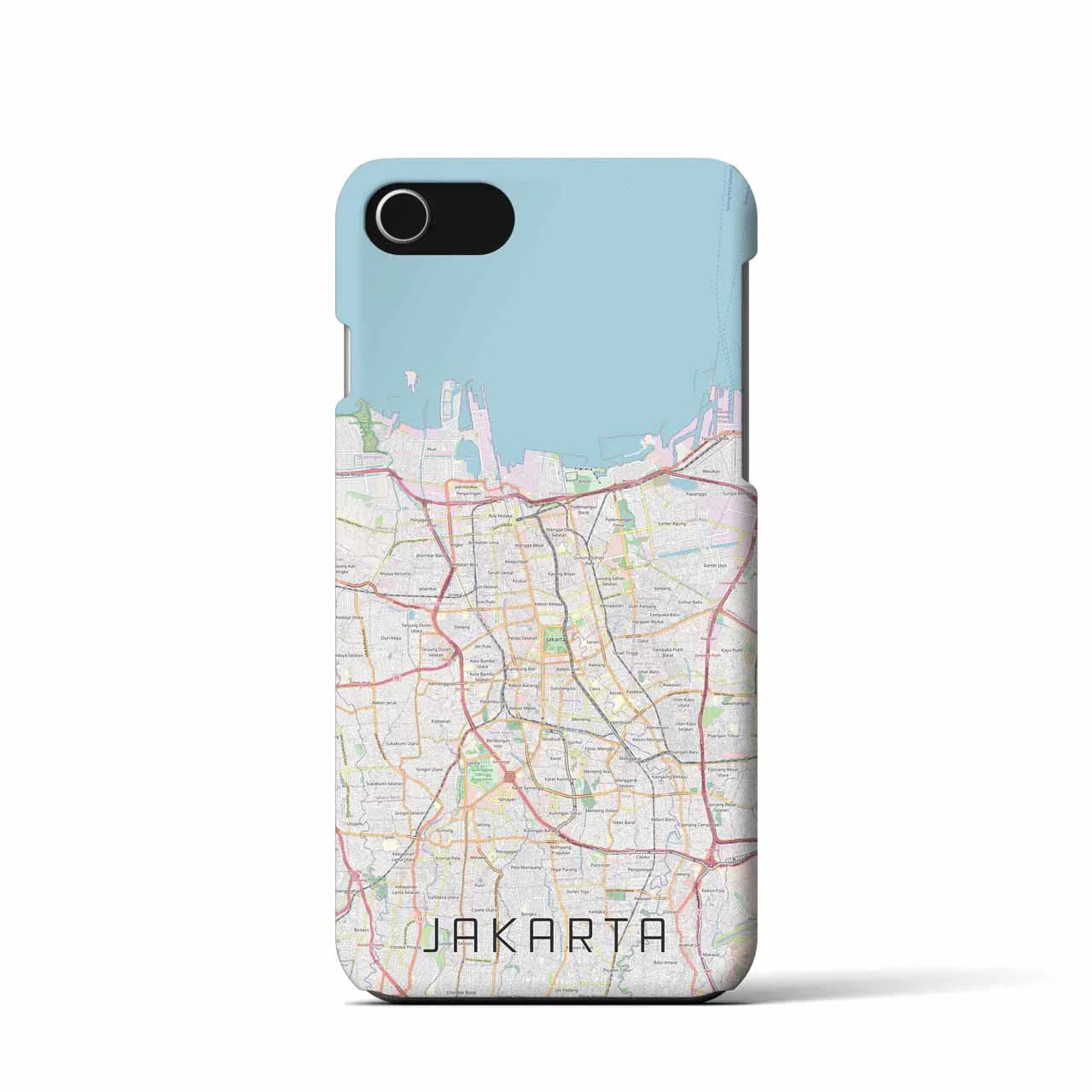 【ジャカルタ(インドネシア)】地図柄iPhoneケース(バックカバータイプ)