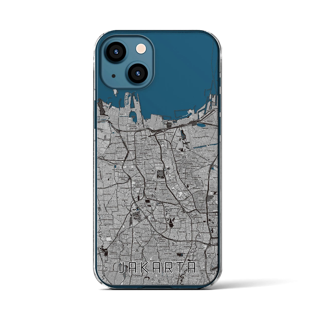 【ジャカルタ(インドネシア)】地図柄iPhoneケース(クリアタイプ)