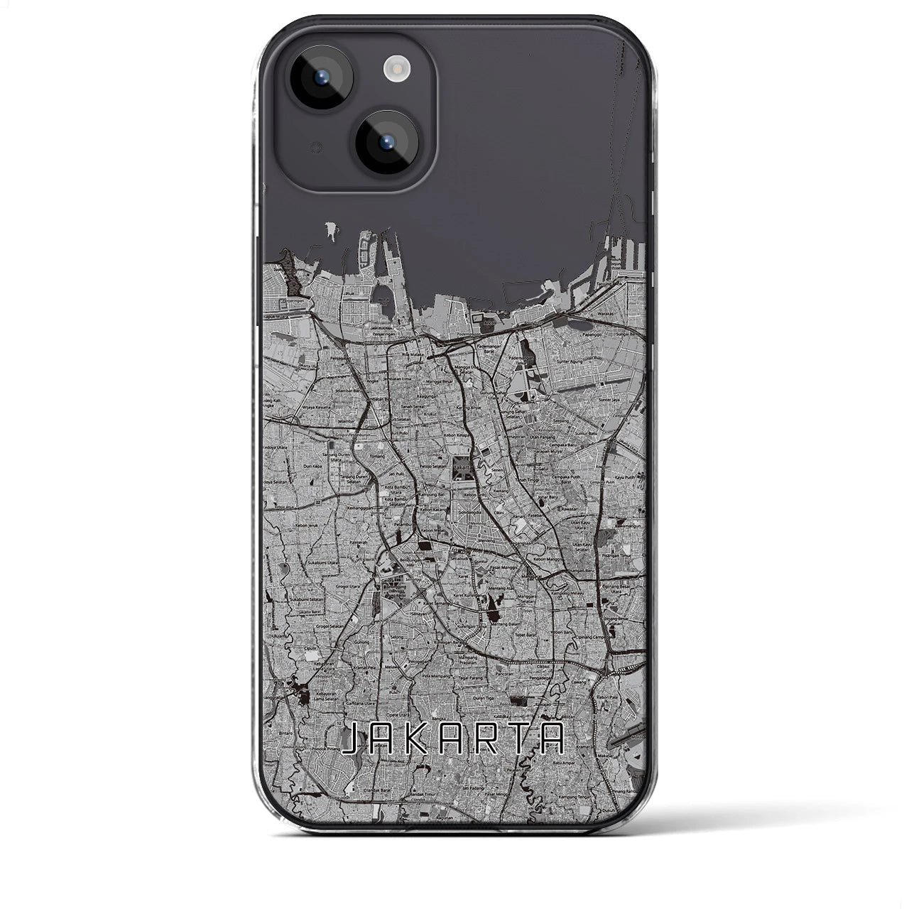 【ジャカルタ(インドネシア)】地図柄iPhoneケース(クリアタイプ)