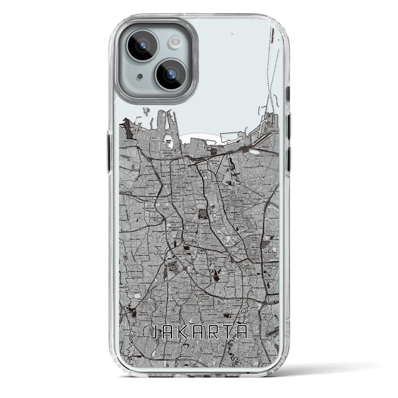 【ジャカルタ(インドネシア)】地図柄iPhoneケース(MagSafeタイプ)