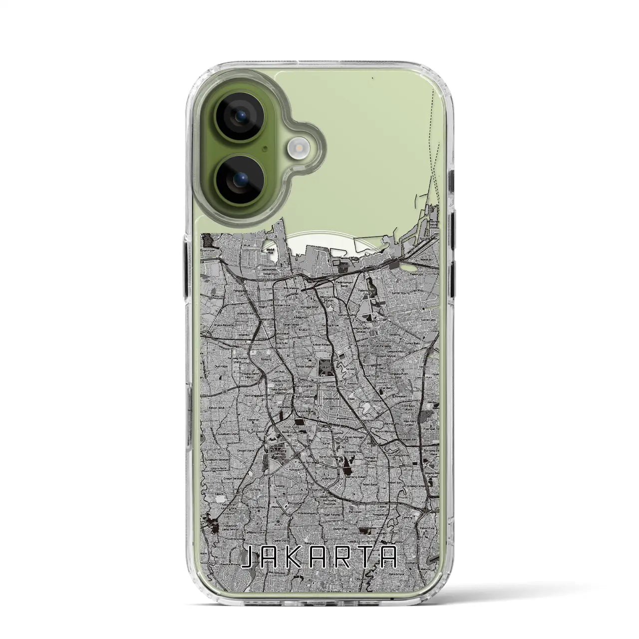 【ジャカルタ(インドネシア)】地図柄iPhoneケース(MagSafeタイプ)