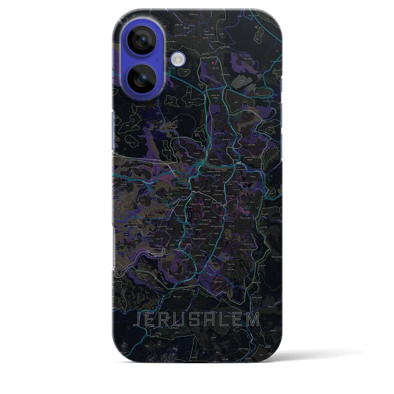 【エルサレム(イスラエル)】地図柄iPhoneケース(バックカバータイプ)