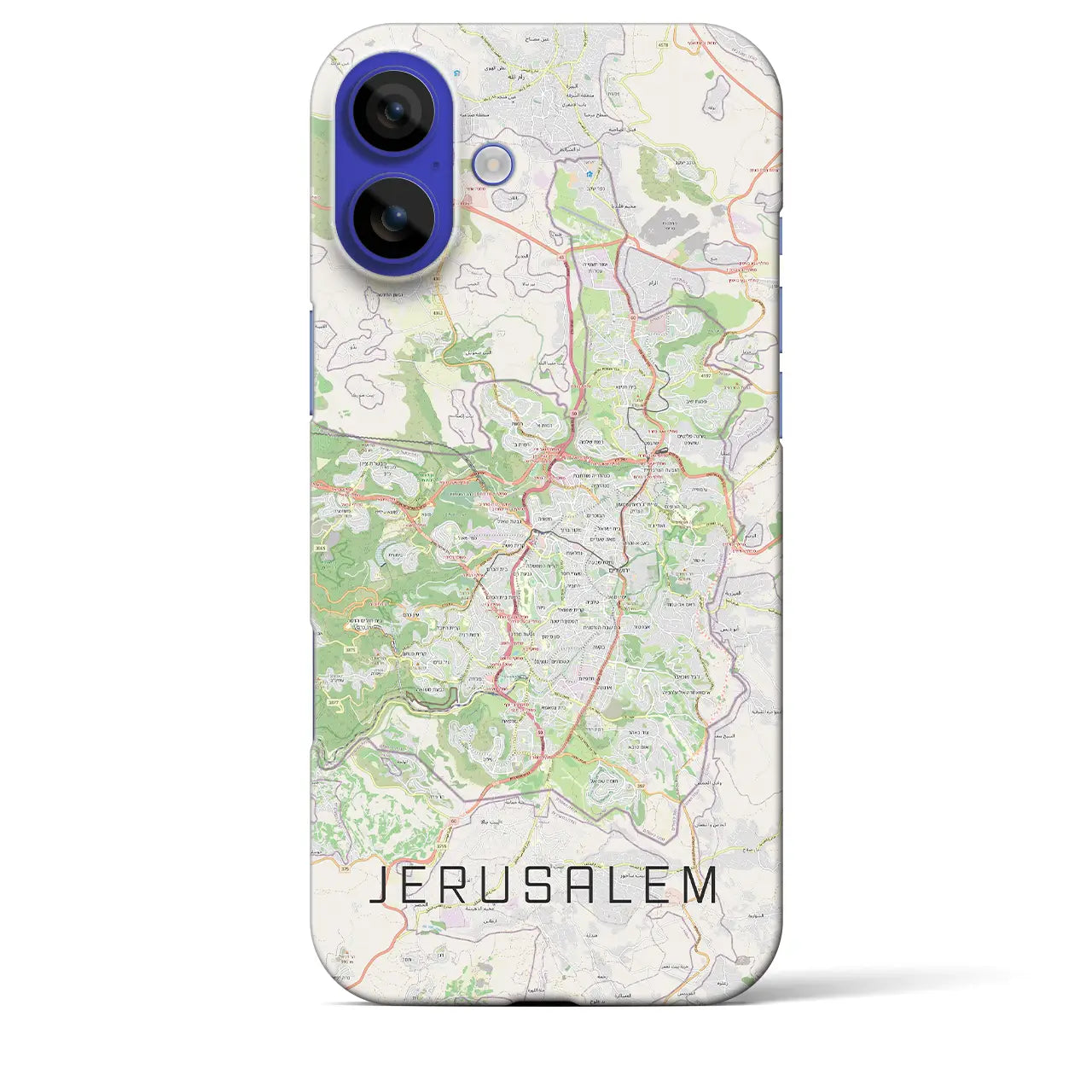 【エルサレム(イスラエル)】地図柄iPhoneケース(バックカバータイプ)ナチュラル・iPhone 16 Pro Max 用