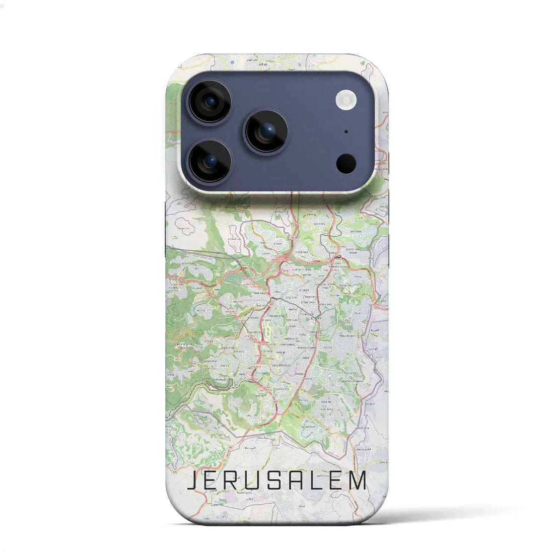 【エルサレム(イスラエル)】地図柄iPhoneケース(バックカバータイプ)ナチュラル・iPhone 17 Pro Max 用