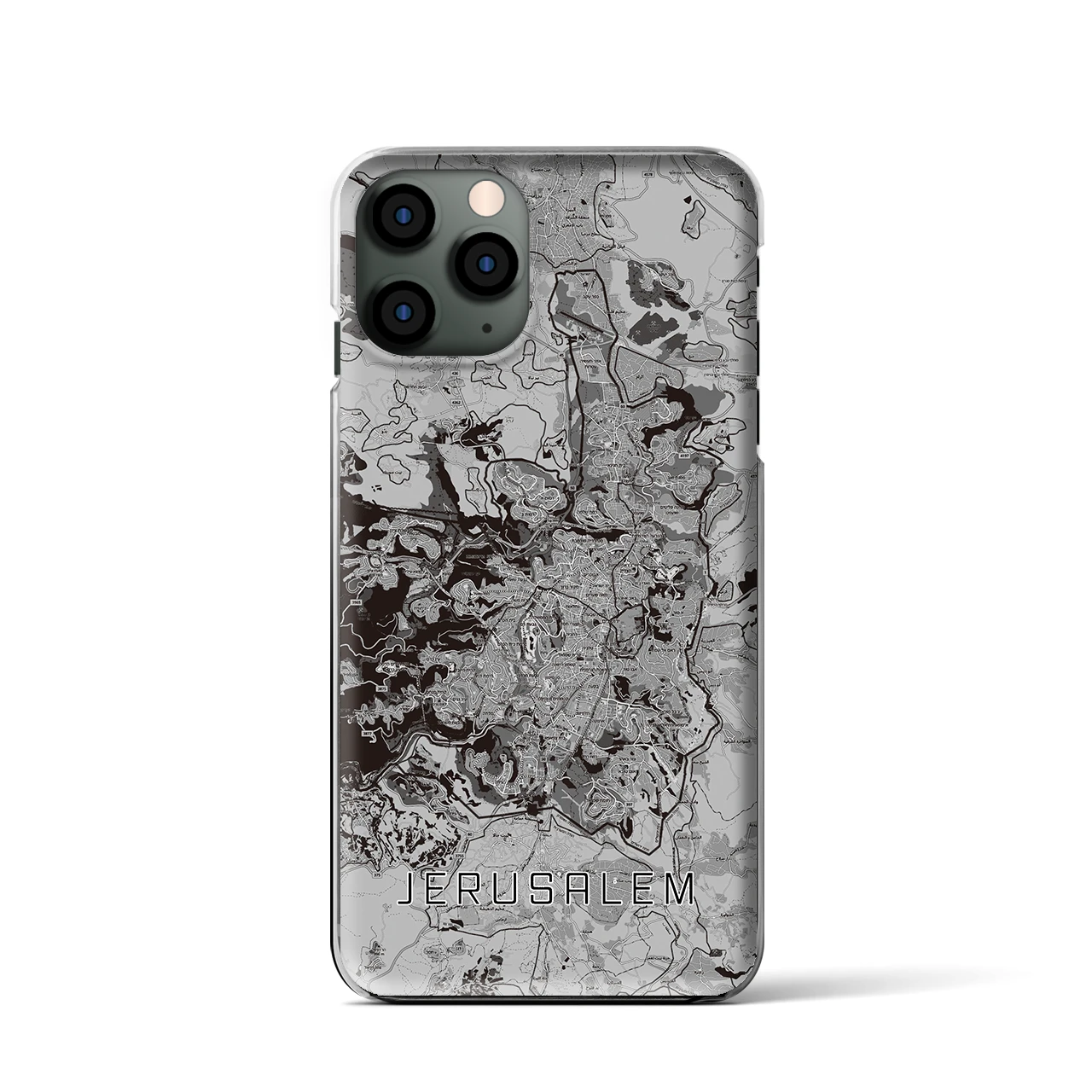 【エルサレム(イスラエル)】地図柄iPhoneケース(クリアタイプ)