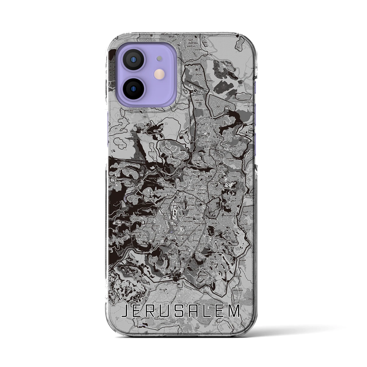 【エルサレム(イスラエル)】地図柄iPhoneケース(クリアタイプ)