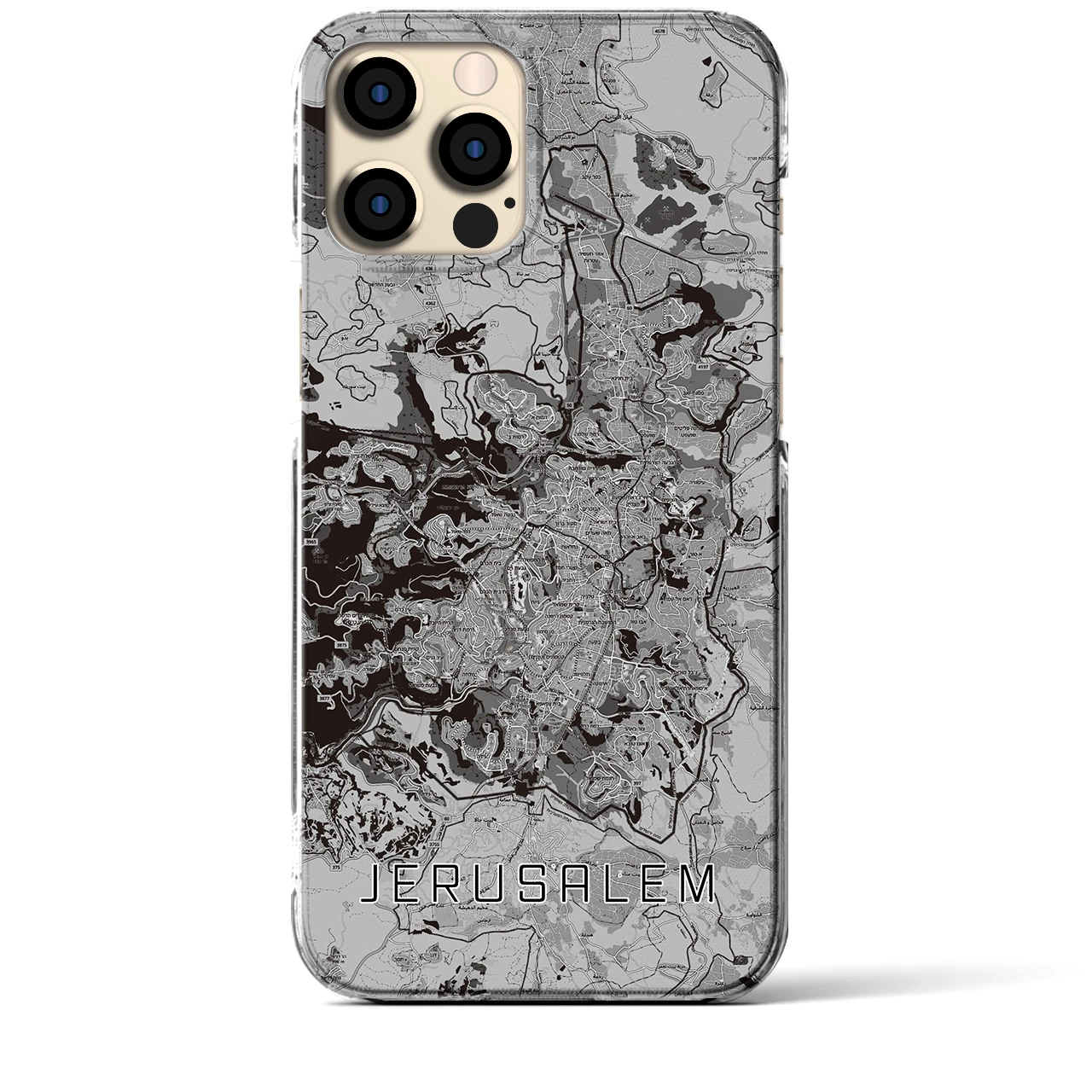 【エルサレム(イスラエル)】地図柄iPhoneケース(クリアタイプ)