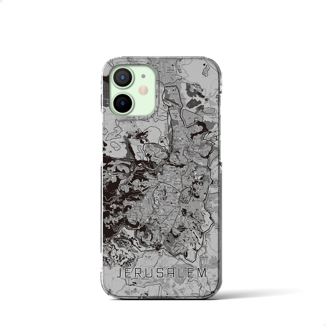 【エルサレム(イスラエル)】地図柄iPhoneケース(クリアタイプ)